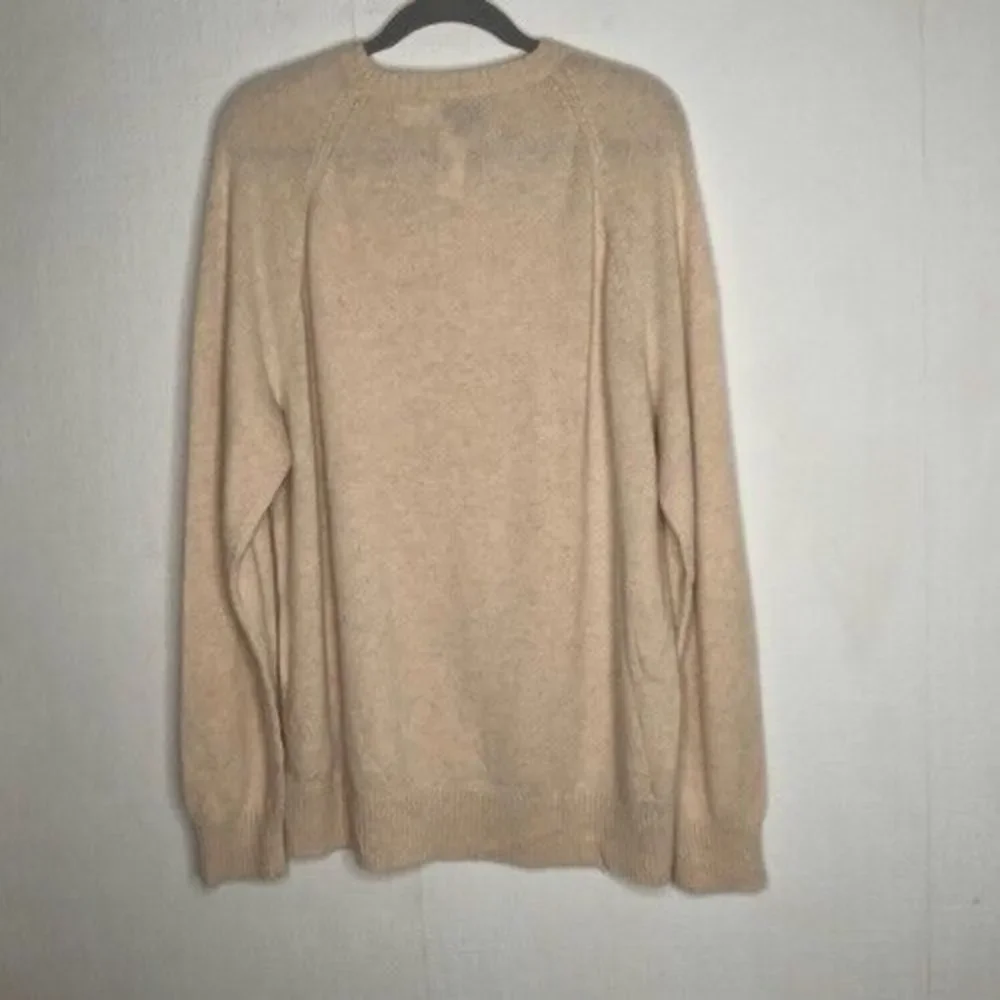 NWT J.Crew Long Sleeve Lambswool Blend Crewneck Office Sweater Men Size XL Cream